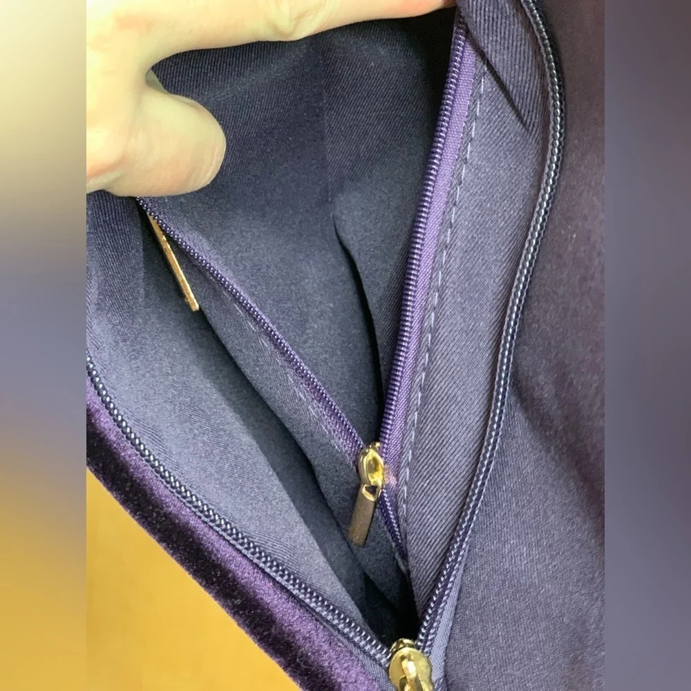 Bam Forever Elegant Purple Velvet Clutch Shoulder Bag   Dark Feminine